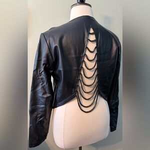 Torrid Black Vegan Leather Jacket with Back Cut-out